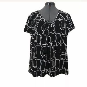 Worthington Top Size Large Black Pullover Tunic